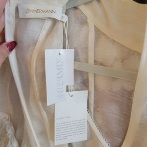 Zimmermann Blouse white linen silk blend Wattle Size L